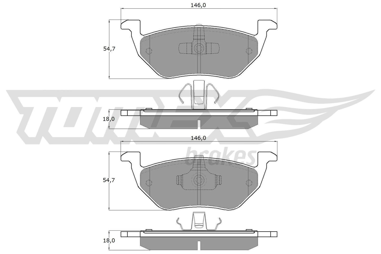 TOMEX brakes Brzdové doštičky/platničky TX 18-95 TOMEX brakes TX 18-95 Brzdové doštičky/platničky FORD Maverick SUV (1N2) 3.0 V6 24V 203 KS 2013