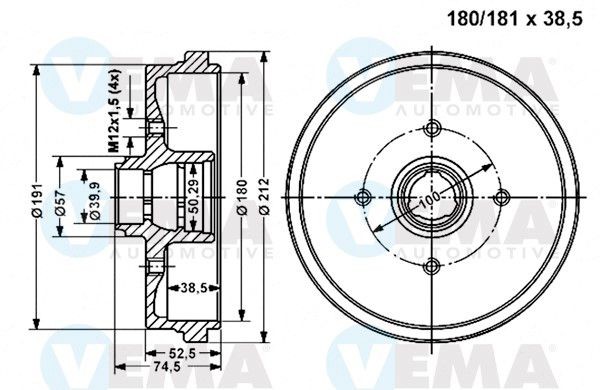VEMA Kølevæskeflange VE80073 Kølemiddelflange VEMA PEUGEOT VE80073