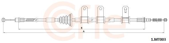 COFLE Tautrekk, håndbremse 1.MT003 COFLE 1.MT003 Bremsewire Mitsubishi Grandis NA4W originale pris