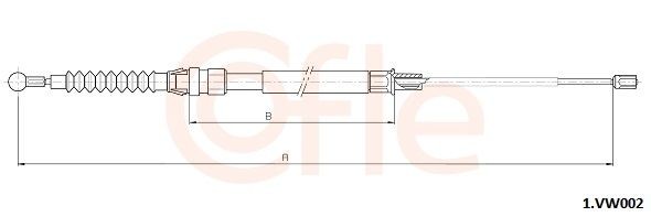COFLE Tautrekk, håndbremse 1.VK002 Bremsewire COFLE Audi TT 1.VK002