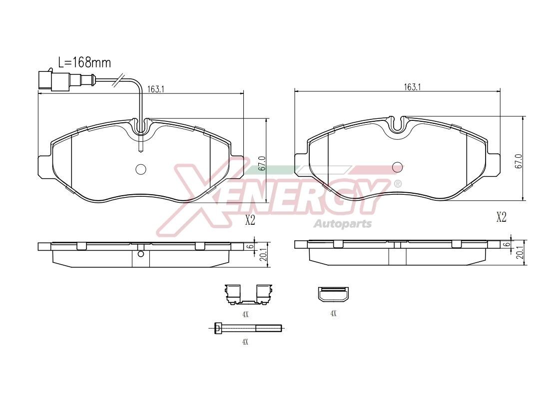AP XENERGY Brake pad set X40956 X40956 AP XENERGY brake pads for NISSAN X-TRAIL