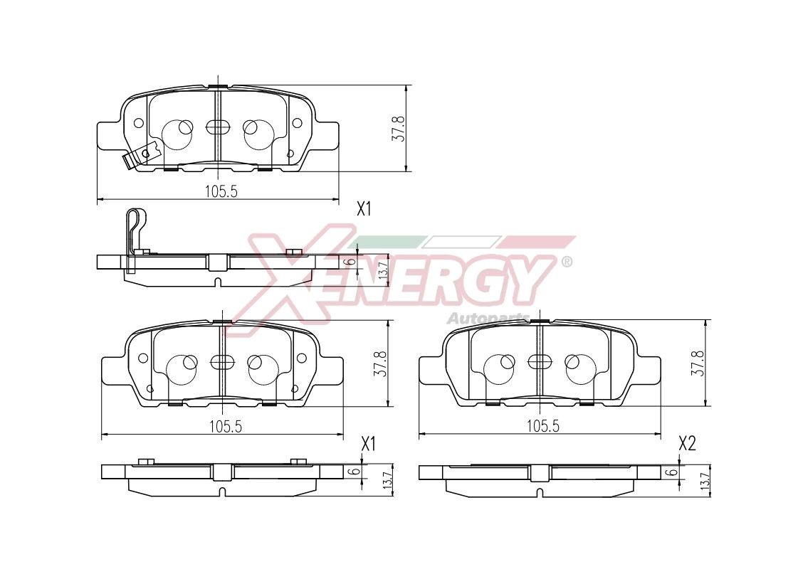 AP XENERGY Piduriklotsid X41192 Piduriklotsid AP XENERGY X-TRAIL X41192 odav