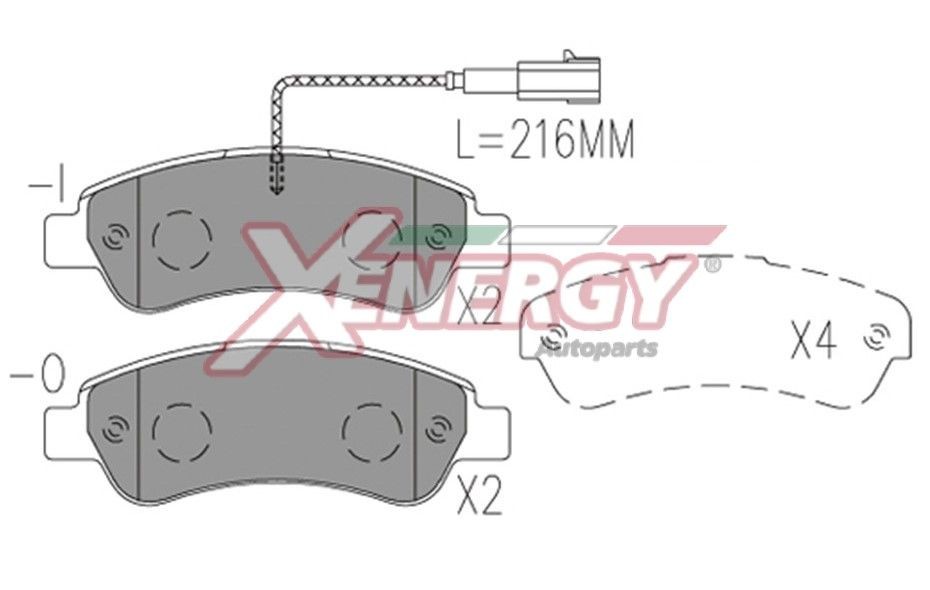 AP XENERGY Pastilhas de travão X41270 AP XENERGY Jogo de pastilhas para travão de disco PEUGEOT X41270