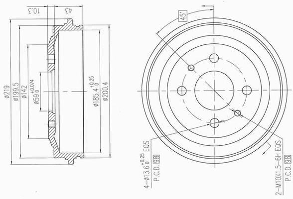 AP XENERGY Tamburo freno X654013 AP XENERGY X654013 Coppia tamburi freno FIAT 128 Familiare (128) originale prezzo