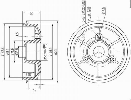 AP XENERGY Bremstrommel X654129 X654129 AP XENERGY Bremstrommeln Finder