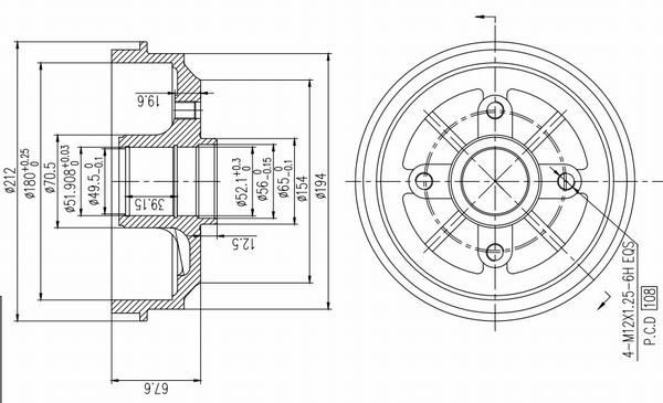 AP XENERGY Remtrommel X654159 AP XENERGY Remtrommel TOYOTA X654159