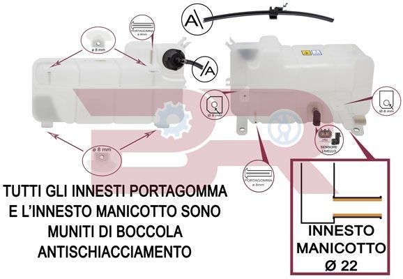BOTTO RICAMBI Serbatoio compensazione refrigerante BRAC5819 BRAC5819 costo Vaschetta acqua radiatore SEAT ATECA BOTTO RICAMBI