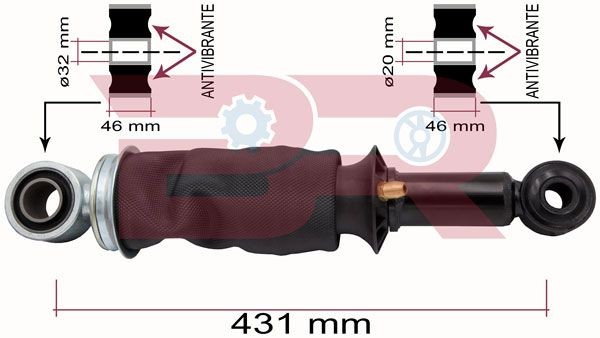 BOTTO RICAMBI Amortecedor, suspensão da cabina BRCA7351 BOTTO RICAMBI Suspensão e amortecimento da cabina MITSUBISHI BRCA7351