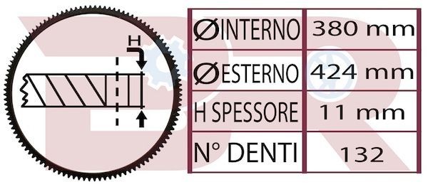 BOTTO RICAMBI Tannkrans, svinghjul BRM0454 Enkelmasse svinghjul BOTTO RICAMBI X5 BRM0454 billige