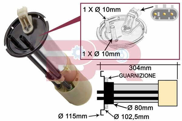 Capteur, niveau de carburant BOTTO RICAMBI BRM5612 BOTTO RICAMBI BRM5612 Capteur de niveau de carburant essence et diesel Iveco Daily 2014