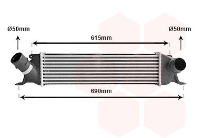 Intercooler VAN WEZEL 82014706 VAN WEZEL 82014706: Radiator intercooler Hyundai H-1 Kasten 2000
