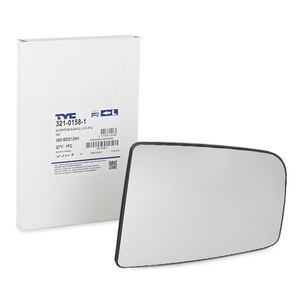TYC Vidro de espelho, espelho retrovisor exterior 321-0158-1 Vidro de espelho retrovisor exterior TYC Série 123 321-0158-1 baratos
