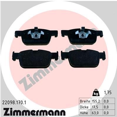 ZIMMERMANN Kit pastiglie freni 22098.170.1 ZIMMERMANN 22098.170.1 Pasticche dei freni V60 II Cross Country (227) prezzo