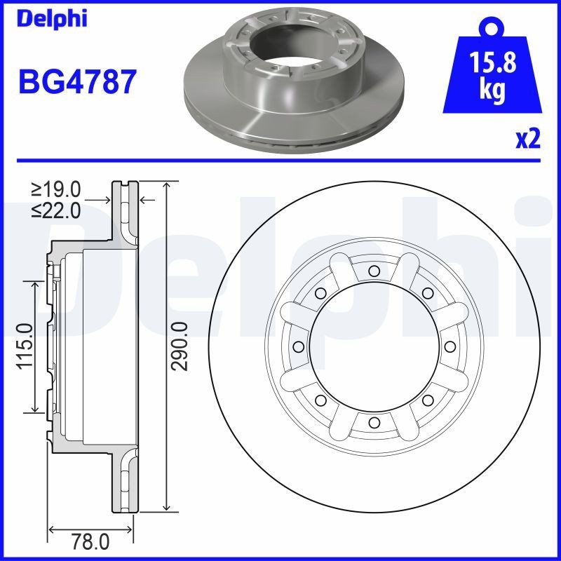 DELPHI Bremseskive BG4787 DELPHI BG4787 originale Master Pro Van (FH__) Bremseskiver hvad koster