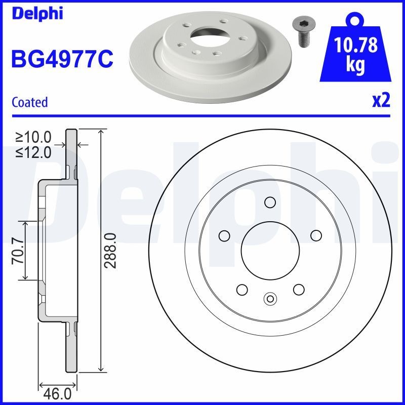 Jarrulevy DELPHI BG4977C DELPHI BG4977C OPEL INSIGNIA 2025 Etujarrulevyt