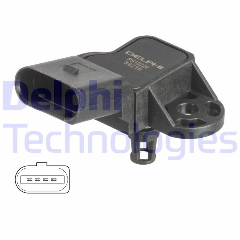 DELPHI Trykksensor, bremsekraftforsterker PS10224 PS10224 Bremsekraftforsterker FORD FOCUS DELPHI