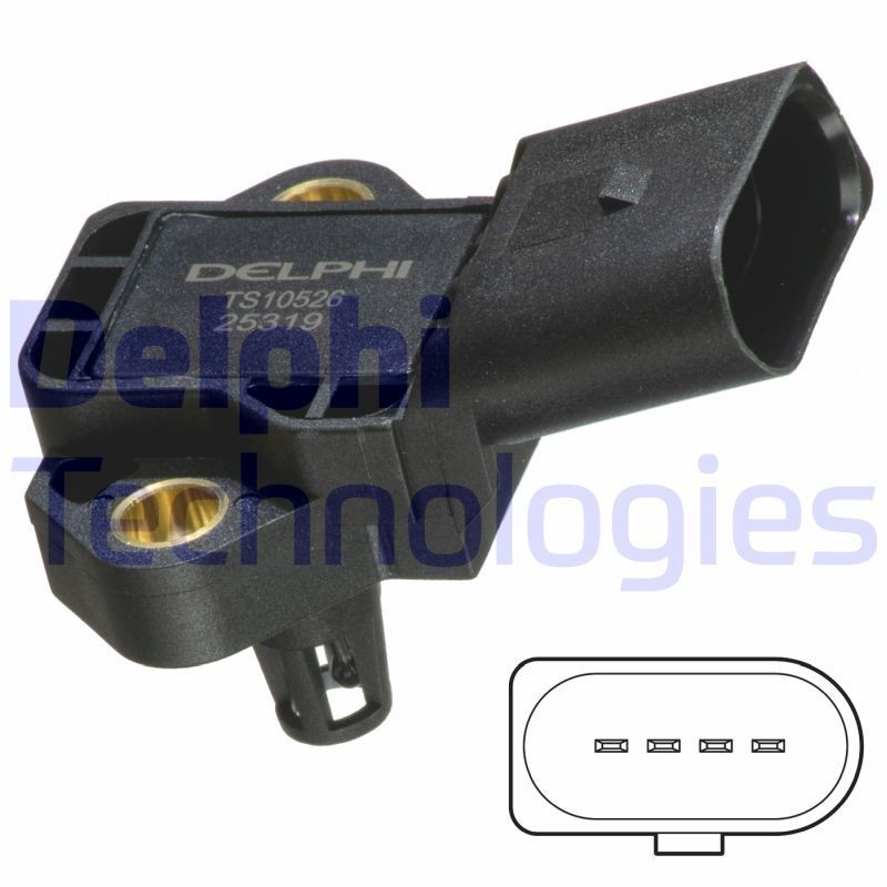 DELPHI Sensor, temperatuur binnenkomende lucht TS10526 Mazda 323 Inlaatlucht temperatuur sensor DELPHI TS10526