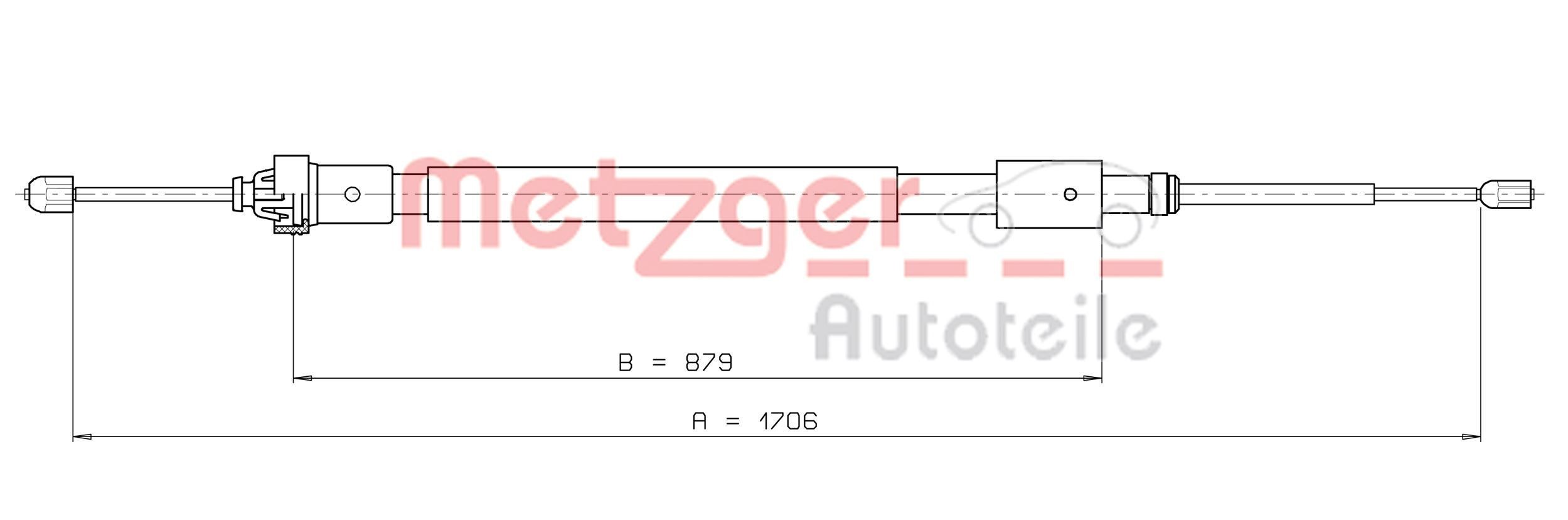 METZGER Tautrekk, håndbremse 10.4525 10.4525 METZGER Bremsewire Jeep billige