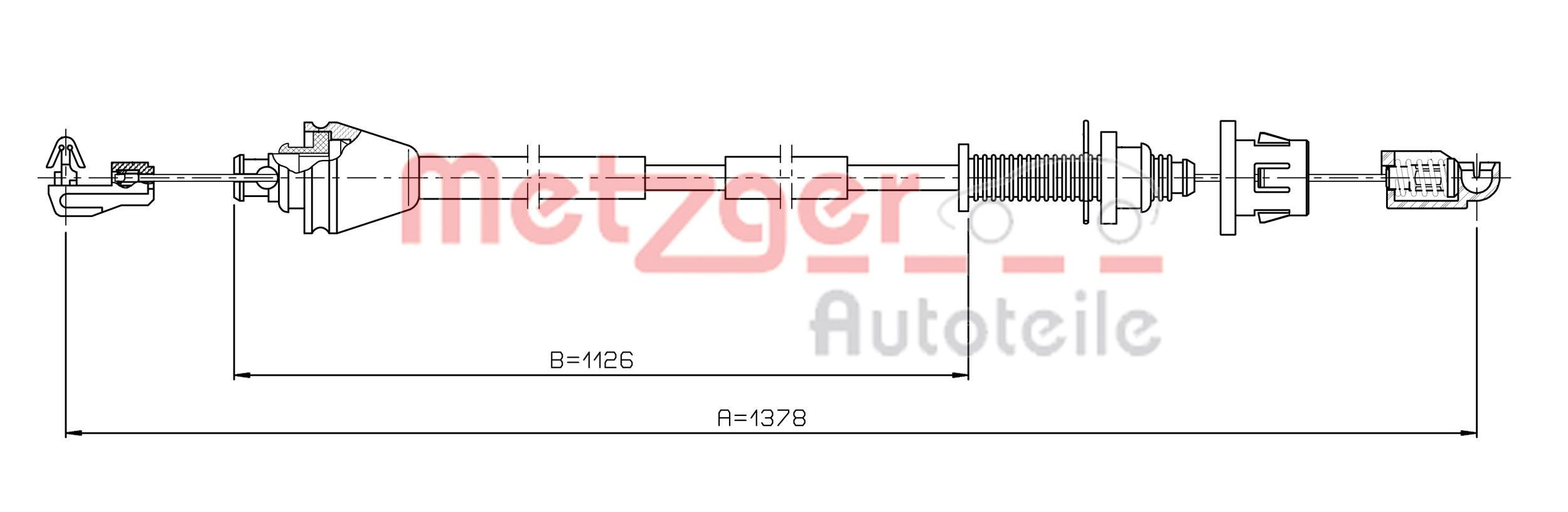 METZGER Câble d'accélérateur 3.RE001 3.RE001 Câble d'accélérateur METZGER PEUGEOT 207