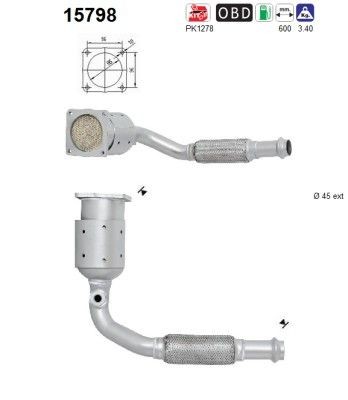 AS Catalyseur 15798 AS 15798 Silencieux de catalyseur Citroen C3 SX prix