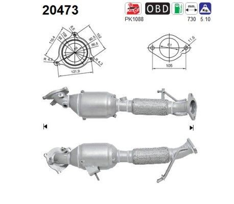 AS Katalysator 20473 20473 AS katalysator Ford FOCUS