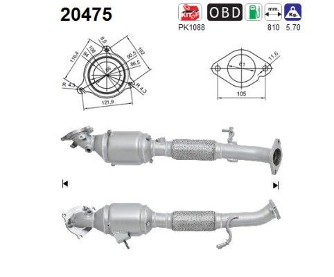 Katalysator AS 20475 AS 20475: Katalysator Ford KUGA 2025