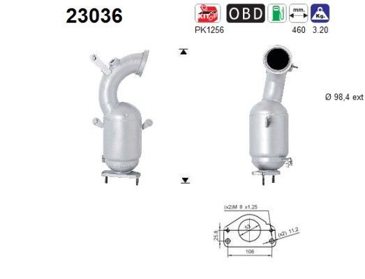 Catalisador AS 23036 AS 23036: Catalisador Jeep GRAND CHEROKEE 2012