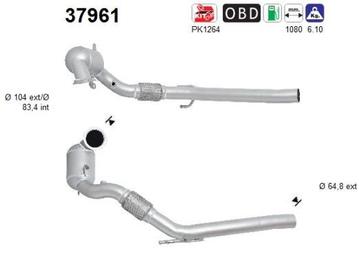 AS Katalysator 37961 AS 37961 Katalysator RENAULT FLUENCE originele