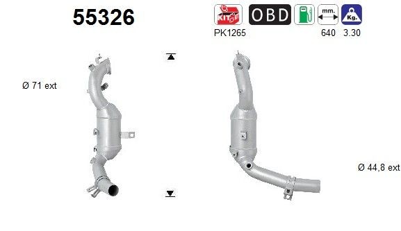 AS Catalyseur 55326 AS 55326 Convertisseur catalytique Fiat 500 Cabriolet prix