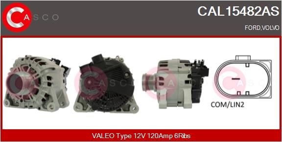 CASCO Alternador CAL15482AS CAL15482AS Alternador VOLVO C30 CASCO