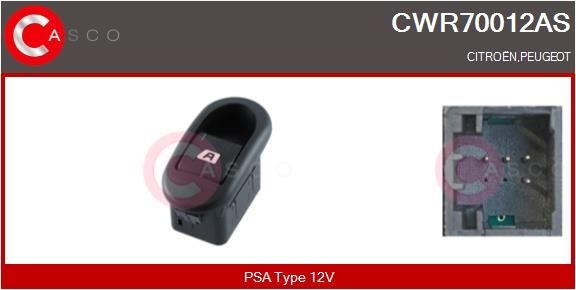 CASCO Slēdzis, Stikla pacēlājmehānisms CWR70012AS CASCO CWR70012AS Stikla pacēlāja slēdzis C4 Spacetourer Van / Universālis (3D_) cena