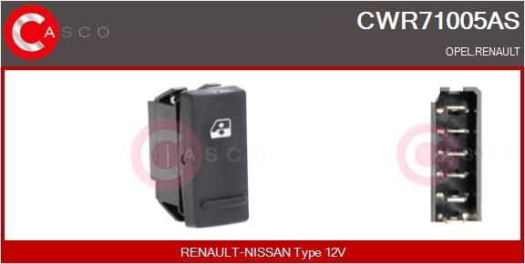 CASCO Spínač elektrického otvárania okien CWR71005AS CASCO CWR71005AS Vypinac na stahovanie okien Opel Astra F Cabrio originálne cena