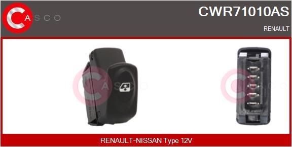 CASCO Slēdzis, Stikla pacēlājmehānisms CWR71010AS Stikla pacēlāja slēdzis CASCO Renault TRAFIC CWR71010AS