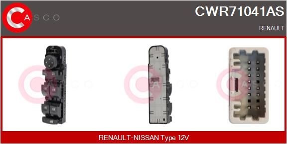 Bouton de lève-vitre CASCO CWR71041AS CASCO CWR71041AS Commande de lève-vitre RENAULT GRAND SCÉNIC 2011