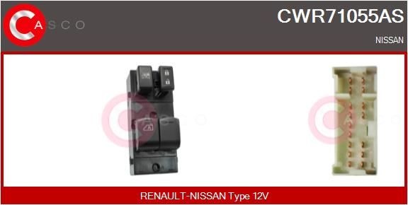 CASCO Slēdzis, Stikla pacēlājmehānisms CWR71055AS CASCO CWR71055AS Slēdzis stikla pacēlājmehānisms Hyundai i40 orģinālās