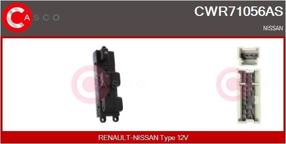 Διακόπτης, γρύλος παραθύρου CASCO CWR71056AS CASCO CWR71056AS: Διακόπτες ηλεκτρικών παραθύρων αυτοκινήτων Nissan QASHQAI 2024