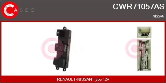 Bouton de lève-vitre CASCO CWR71057AS CASCO CWR71057AS Platine lève-vitre NISSAN QASHQAI 2024