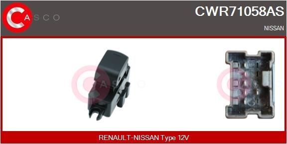 CASCO Διακόπτης, γρύλος παραθύρου CWR71058AS CASCO CWR71058AS Διακόπτης παραθύρου Porsche 924 γνήσια