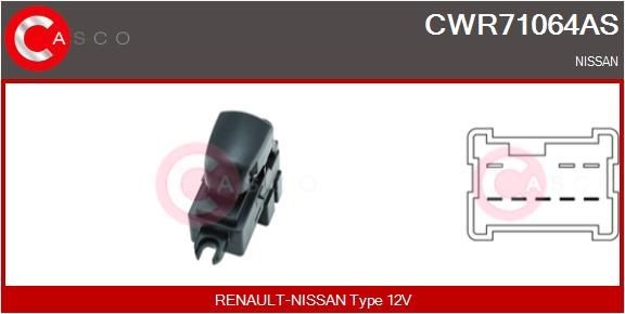CASCO Raam schakelaar CWR71064AS Nissan ALMERA Raam schakelaar CASCO CWR71064AS