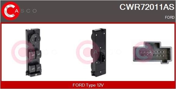 CASCO Interruptor, elevadores dos vidros CWR72011AS Interruptor elevadores dos vidros CASCO Ford TRANSIT COURIER CWR72011AS