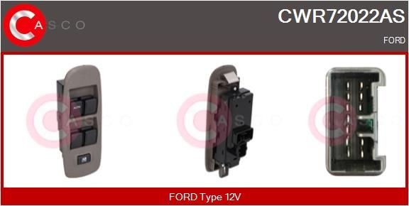 CASCO Spínač elektrického otvárania okien CWR72022AS CWR72022AS Vypinac na stahovanie okien KIA STONIC CASCO