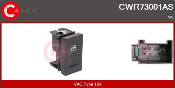 CASCO Brytare, fönsterhiss CWR73001AS CWR73001AS CASCO elhiss strömställare VW PASSAT