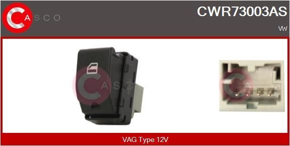 Slēdzis, Stikla pacēlājmehānisms CASCO CWR73003AS CASCO CWR73003AS Stikla pacēlāja slēdzis Volkswagen FOX 2016