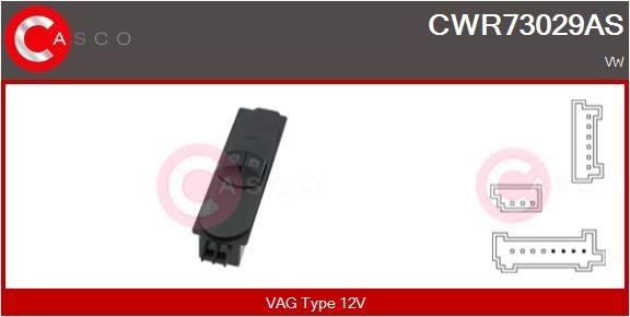 Kytkin, lasinnostin CASCO CWR73029AS CASCO CWR73029AS VW CRAFTER 2015 Ikkunannostimen kytkin