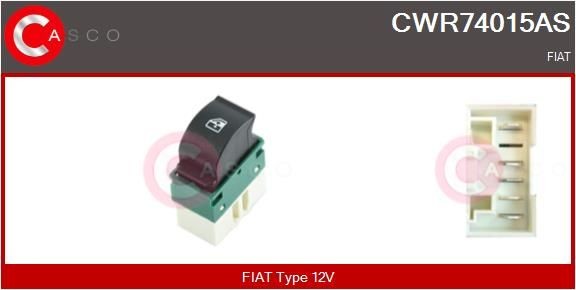 CASCO Bouton de lève-vitre CWR74015AS CASCO CWR74015AS Interrupteur de vitres électriques Fiat 500 312 d'origine prix