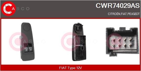 CASCO Bryter, vindusheis CWR74029AS Vindusheisbryter CASCO Citroën C3 CWR74029AS