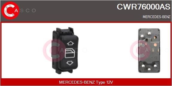 CASCO Bouton de lève-vitre CWR76000AS Mercedes-Benz Classe E Interrupteur de vitres électriques CASCO CWR76000AS