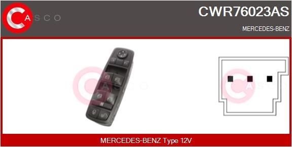 CASCO Raam schakelaar CWR76023AS Elektrische raam schakelaar Mercedes-Benz W169 CWR76023AS CASCO