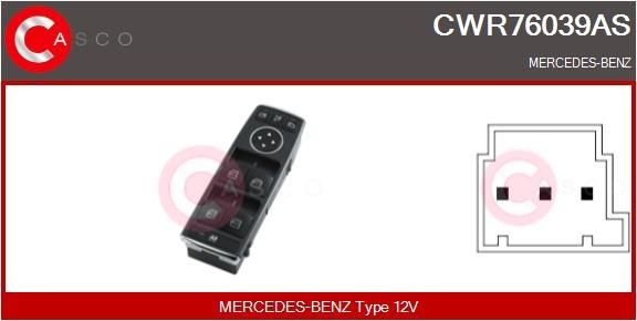Kontakt, rudehejs CASCO CWR76039AS CASCO CWR76039AS: Elrudekontakt Mercedes CLA 2014