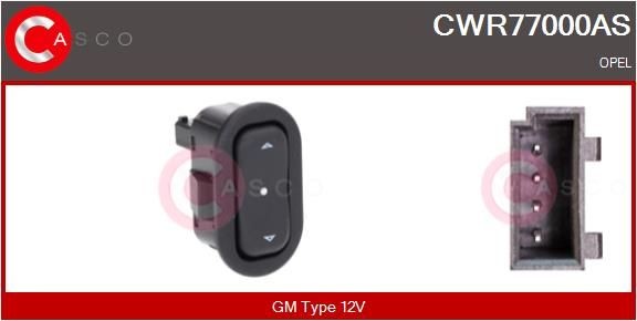 CASCO Bouton de lève-vitre CWR77000AS CWR77000AS Contacteur leve-vitre CASCO OPEL COMBO